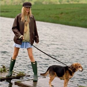 Hunter Classic Green Tall Rain Boots Rubber Fall  Women’s size 5 Boys 4 EU 36